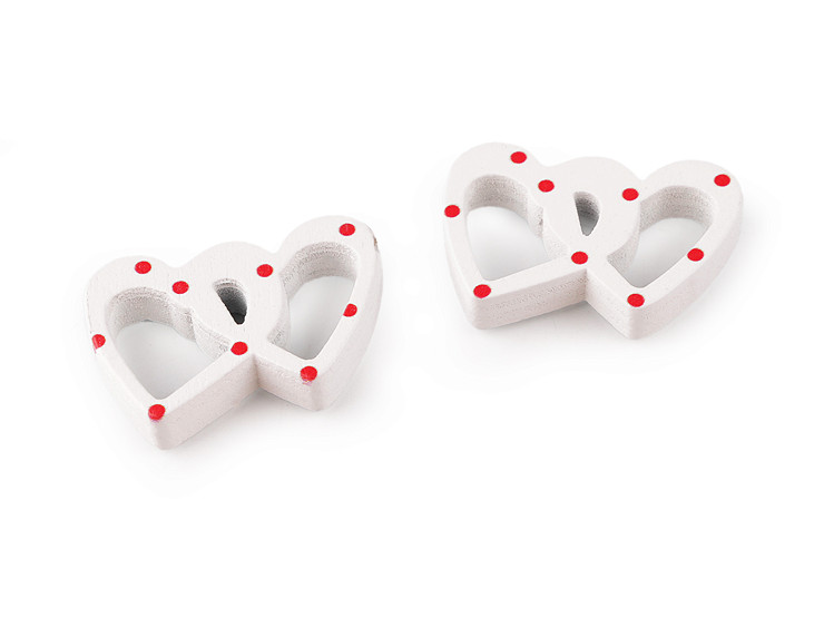 Drevené dvojité srdce samolepiace