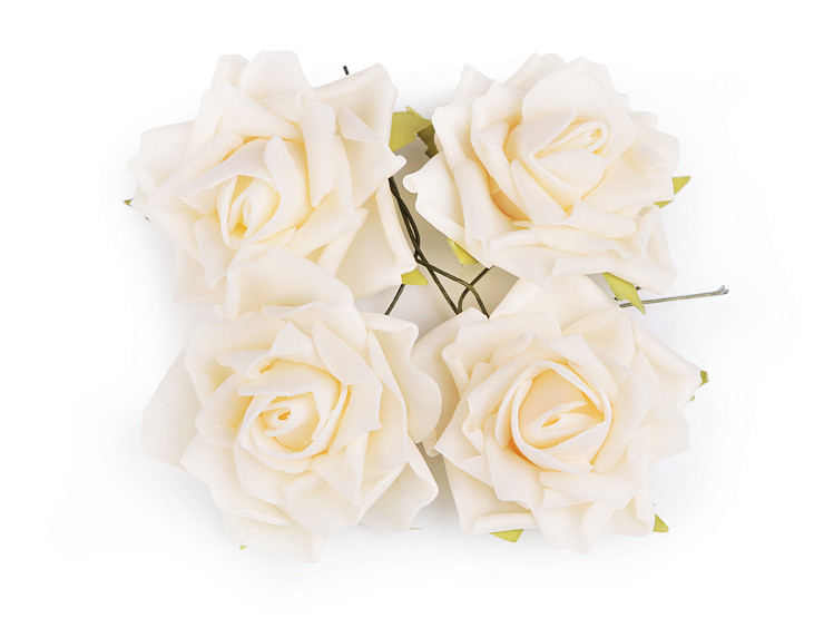 Pěnová růže na drátku Ø5,5 cm