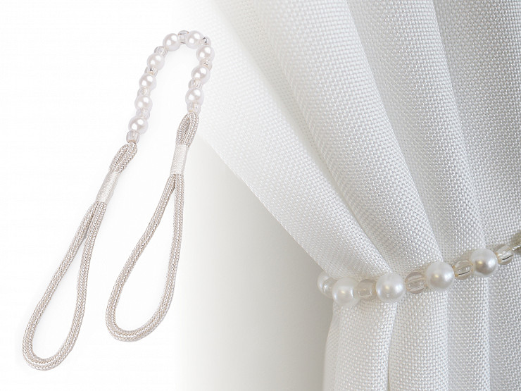 Decorative Curtain Tiebacks / Drape Holdbacks, pearls 
