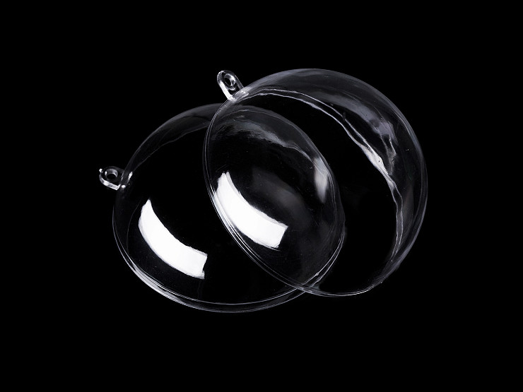 Decorazione a sfera/bolla, in plastica trasparente, riempibile - set di 3 pezzi