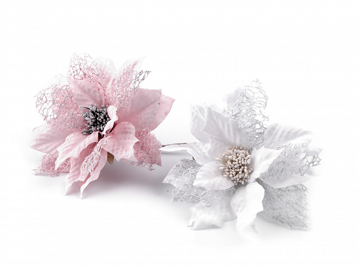 Dekorativer Glitter Traumfänger 11 cm in weiß rosa 