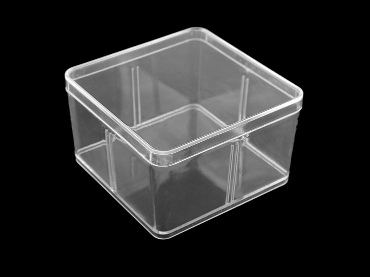 Plastová krabička / box s víkem 9,5x9,5x5,5 cm