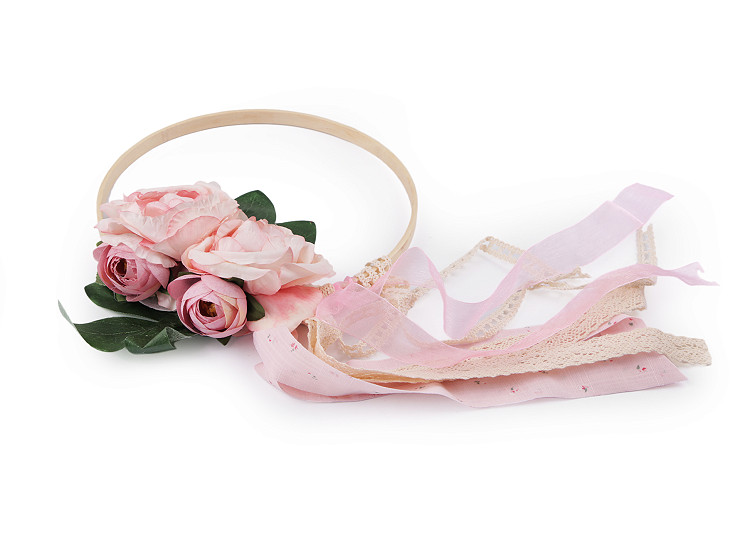Aro con flor decorativa para boda Ø19,5 cm