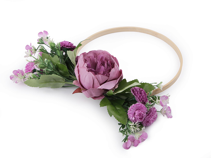 Svadobná dekorácia kruh s kvetmi Ø19,5 cm