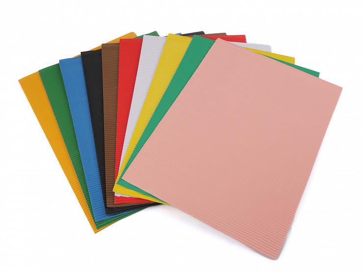Farebný vlnitý papier mix farieb / lepenka