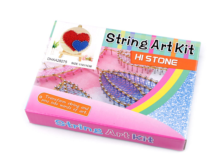 Zestaw kreatywny String Art - zabawa sznurkami, ze stojakiem 