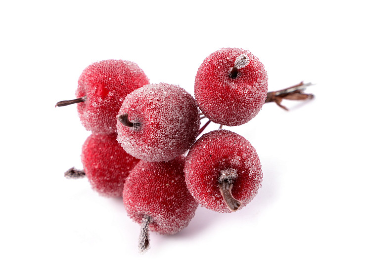 Artificial Frosted Apples on a Wire