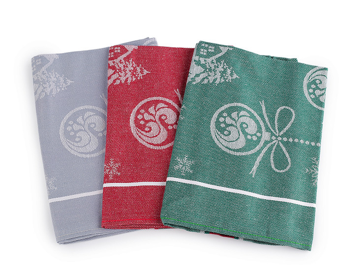 Bavlněná utěrka 50x70 cm egyptská bavlna, vánoce, srdce, kočka