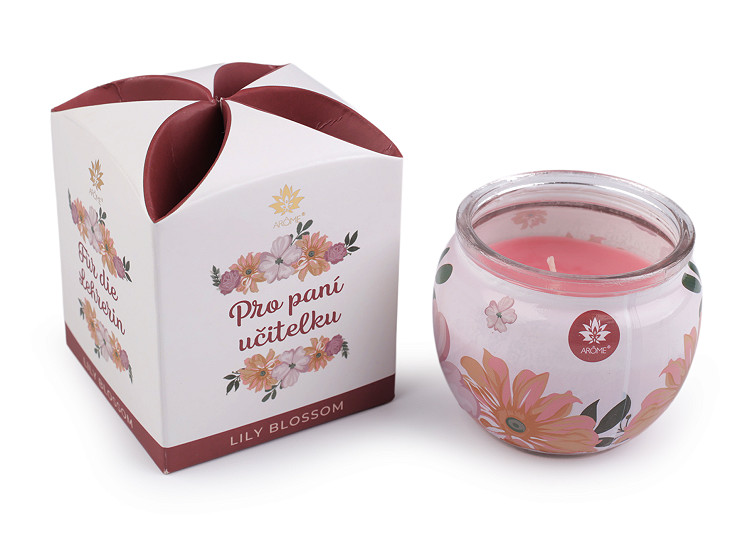 Candela profumata, in vasetto di vetro, peso: 90 g