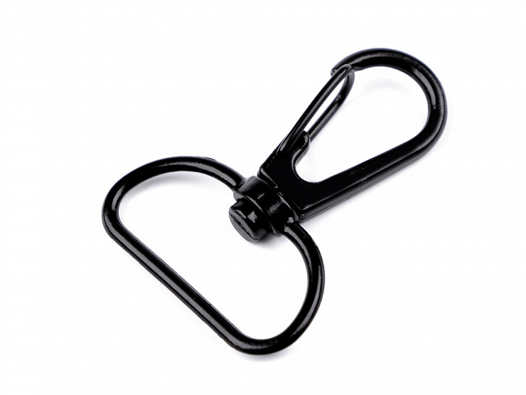 2pc Metal Carabiner Clip Keychain, Stainless Steel With Leather