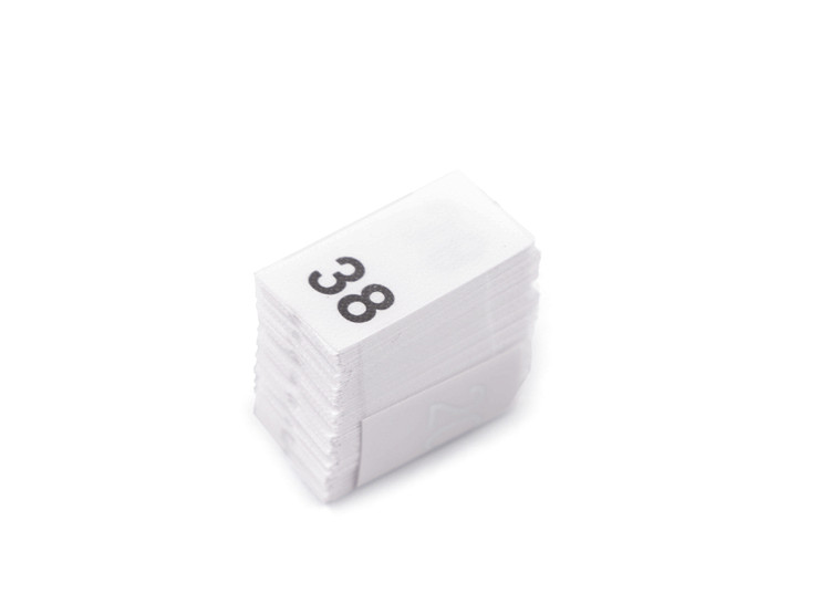 Größenetiketten für Kleidung