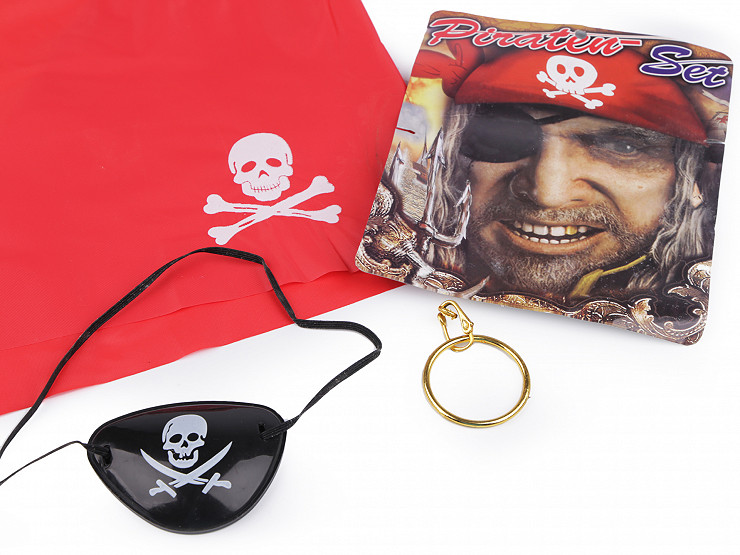 Pañuelo pirata con trenzas rojo