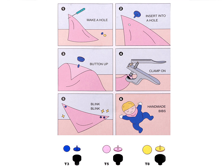Kit 360 Bottoni Automatici In Plastica Con Pinza - Fai Da Te Cucito E Crafting - 24 Colori