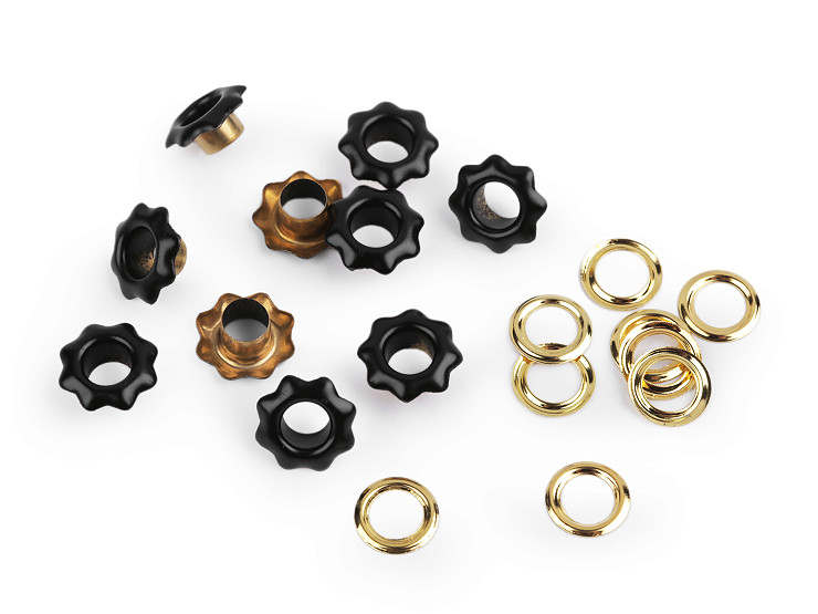 Eyelets / Grommets with washer, inner Ø5 mm / outer Ø11 mm, Flower