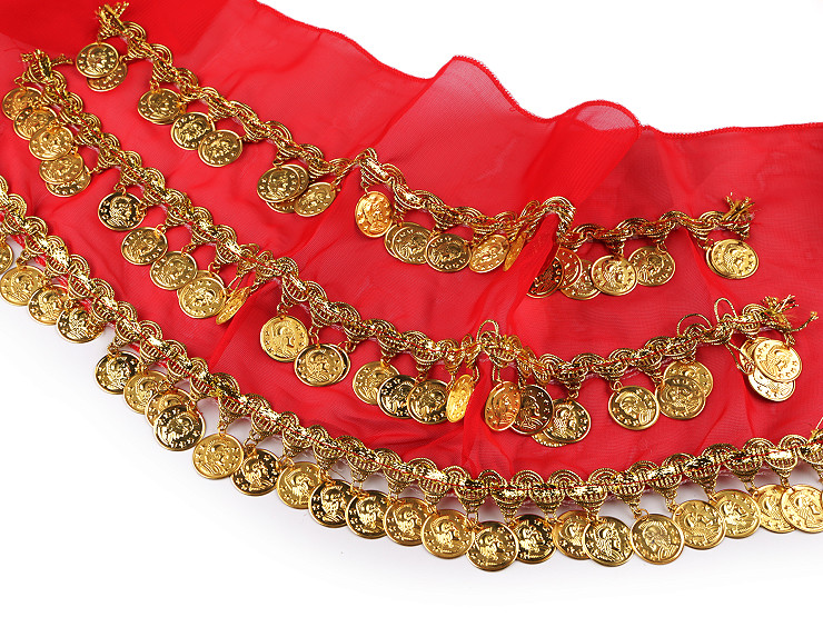 Foulard Danse Orientale Sequins Mousseline Soie - Écharpe 250x120cm Pour Danse Du Ventre