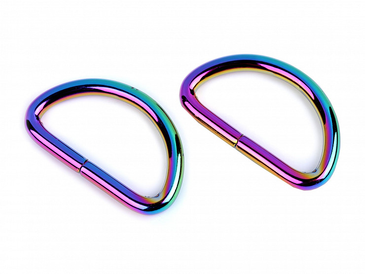 Anello a D, larghezza: 32 mm, motivo: arcobaleno