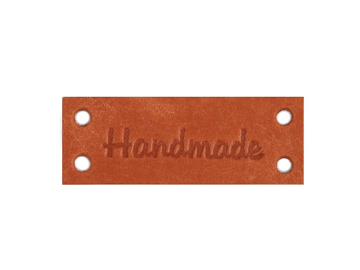 Eticheta din piele Handmade, With love 16x44 mm
