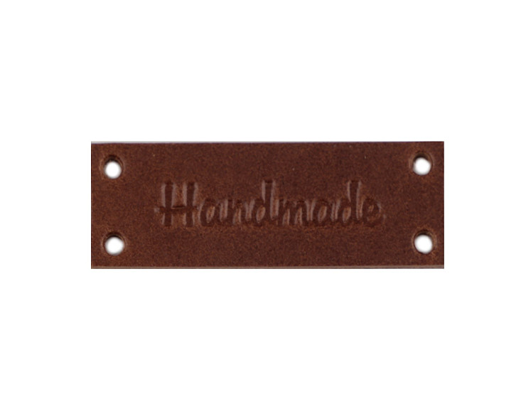 Leather Tag / Label "Handmade" , "With love" 16x44 mm