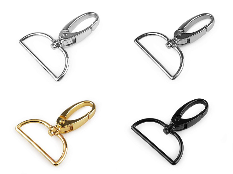 Karabińczyk metalowy z krętlikiem otwór do przewlekania 37 mm