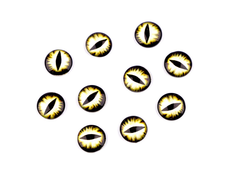 Glasaugen zum Aufkleben Katze, Drache Ø 10 und 12 mm