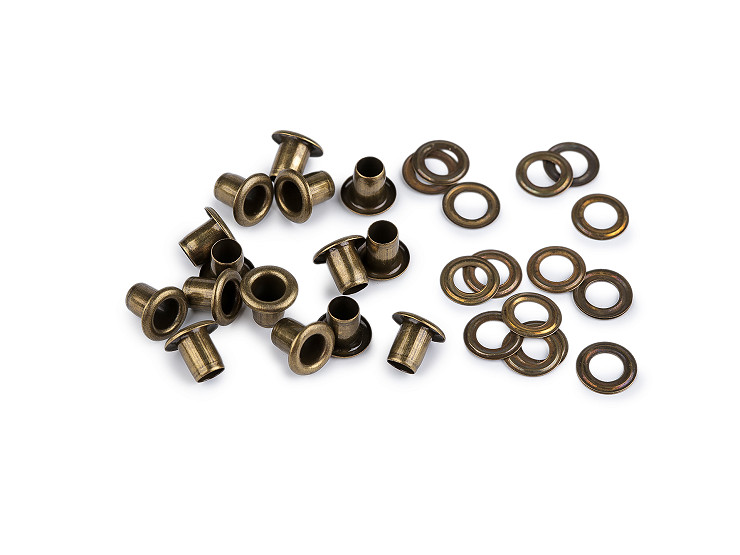 Ocheți metalici Ø5 mm interior/ Ø9,5 mm exterior