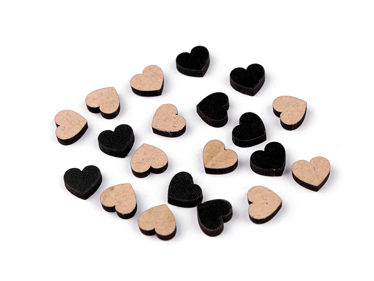 Mini-cuore in legno, da incollare, dimensioni: Ø 10 mm