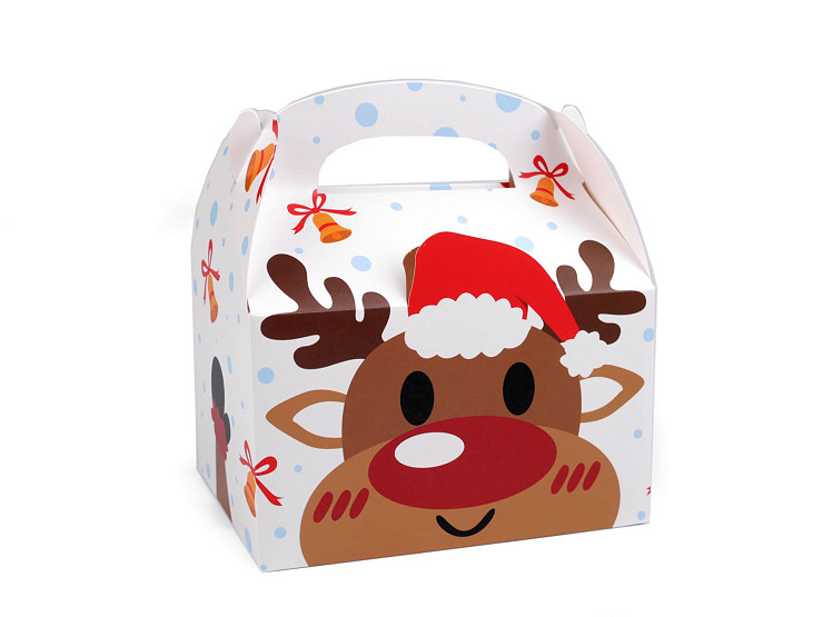 Caja de regalo de Navidad, reno, Santa Claus