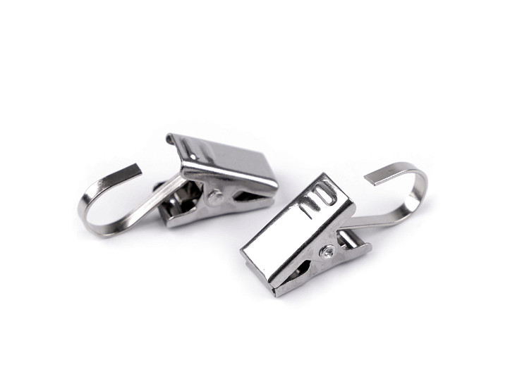 70 Clip Metalliche Per Tende Con Ganci E Doppia Ruota, Argento, Scorrevoli