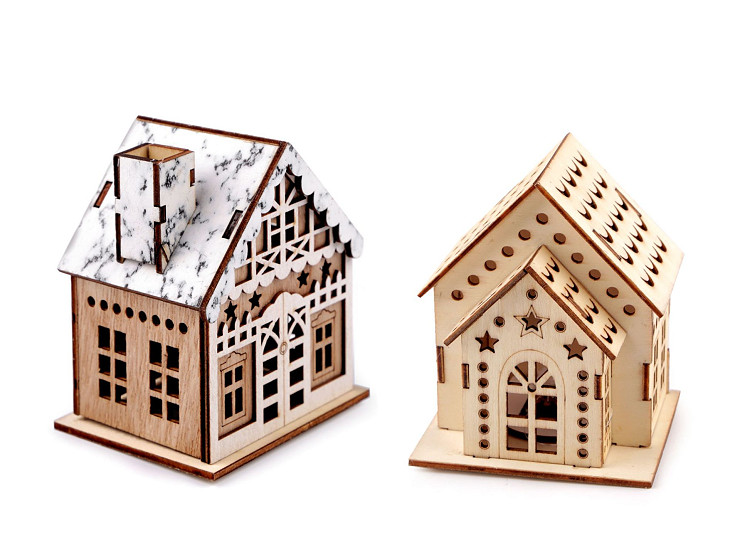 Light Up Wooden House Decoration