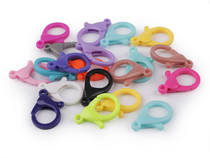Plastic Lobster Clasp Carabiner, pulling hole 2.2 mm