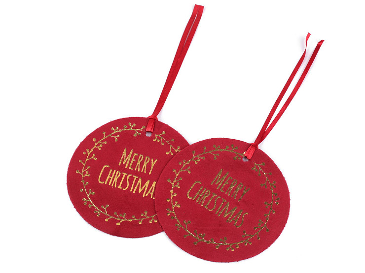 Étiquette de Noël « Merry Christmas » (« Joyeux Noël »), Flocon de Neige, Ø 10 cm