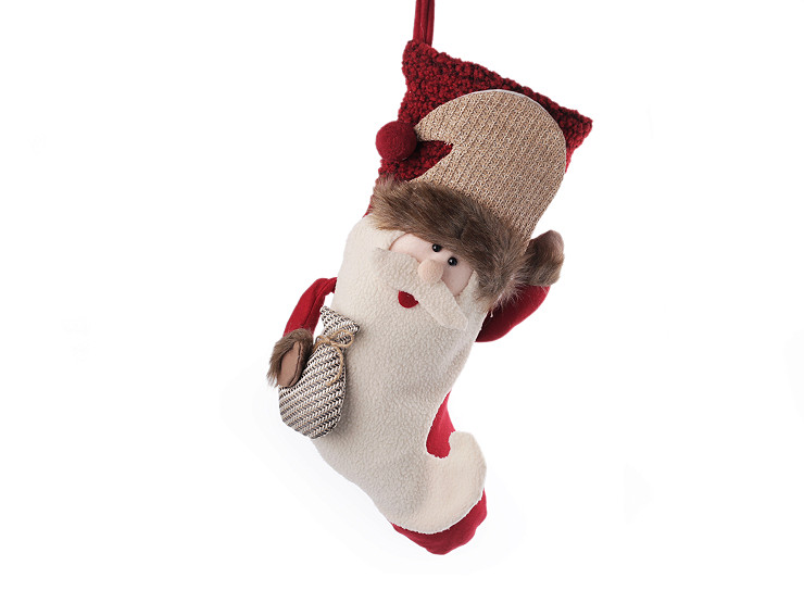 Babbo Natale / Calza di Natale, dimensioni: 25 x 50 cm