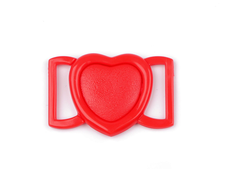 Chiusura con fibbia per costume da bagno, in plastica, dimensioni: 20 mm, motivo: cuore 