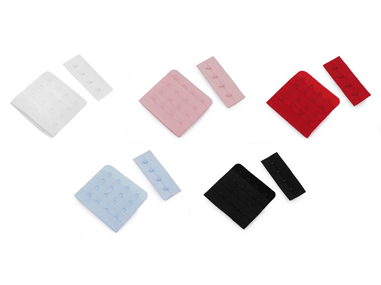 Zapínání na podprsenky, plyš šíře 70 mm čtyřřadé