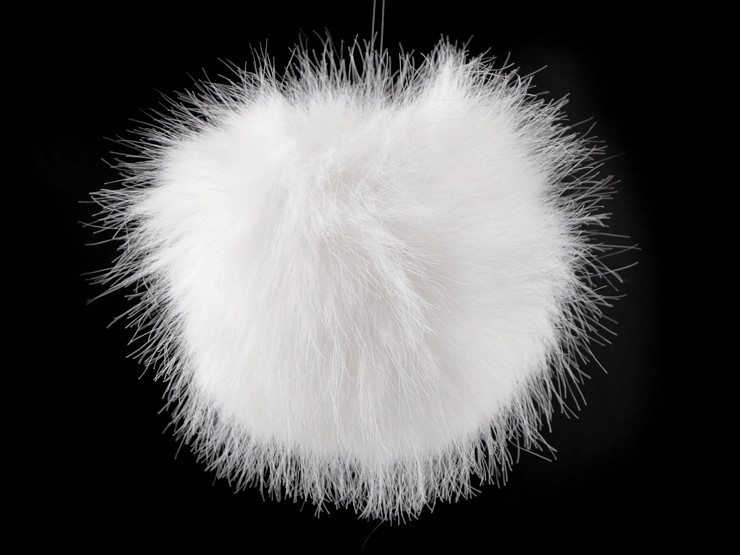 Pompon en fourrure avec boucle, Ø 11 cm