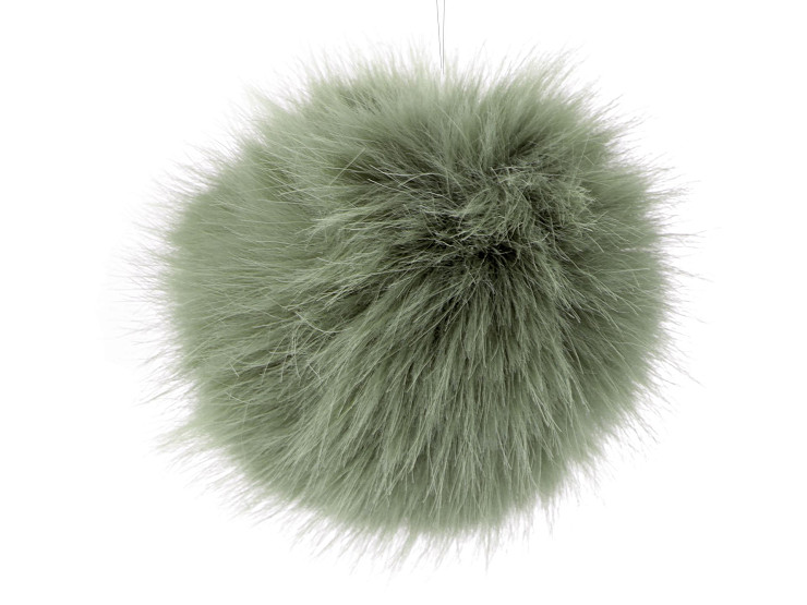 Pon-pon, in pelliccia, con fibbia, dimensioni: Ø 11 cm