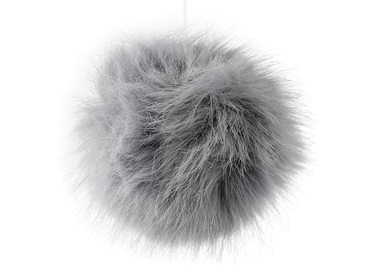 Pompon en fourrure avec boucle, Ø 11 cm