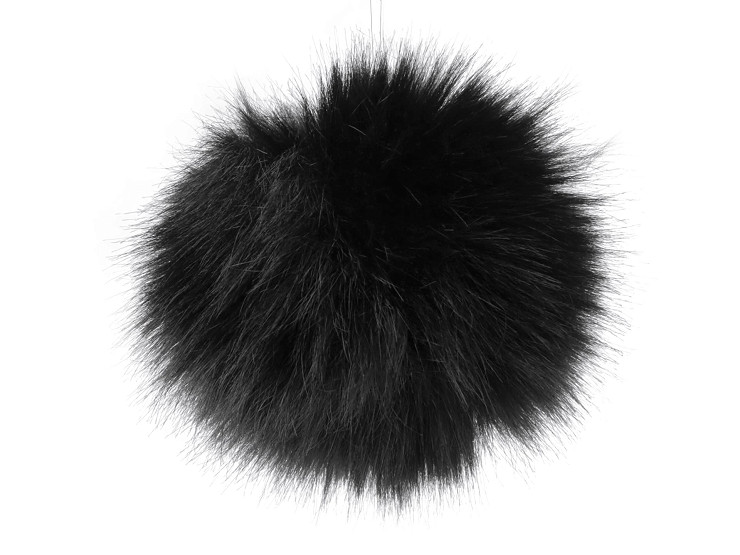 Pompon en fourrure avec boucle, Ø 11 cm