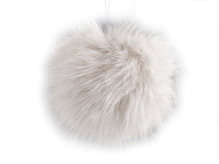 Pompon en fourrure avec boucle, Ø 11 cm