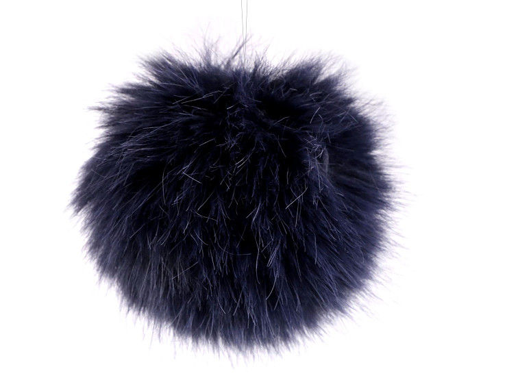 Pompon en fourrure avec boucle, Ø 11 cm