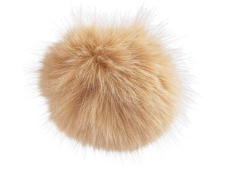 Pon-pon, in pelliccia, con fibbia, dimensioni: Ø 11 cm