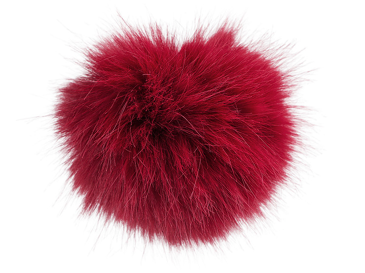 Pon-pon, in pelliccia, con fibbia, dimensioni: Ø 11 cm