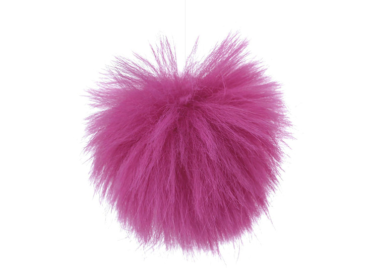 Fur Pom Pom with Loop Ø8 cm