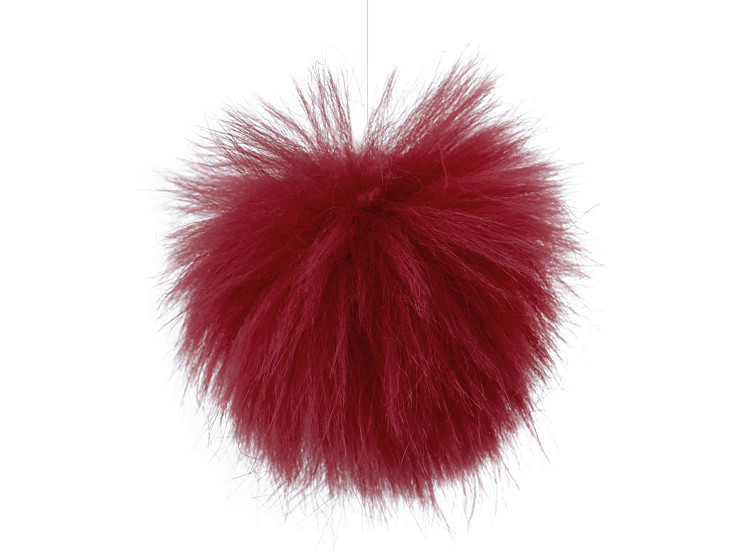 Fur Pom Pom with Loop Ø8 cm