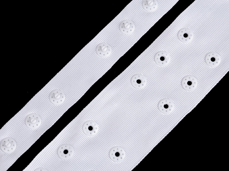 Bandă cu capse pentru confecții textile / body, lățime 42 mm
