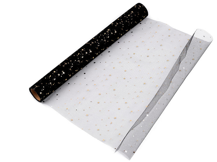 Decorative Tulle Fabric, Stars width 48 cm