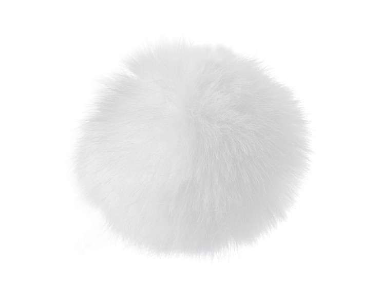 Pompon en fourrure avec boucle, Ø 12 et 14 cm