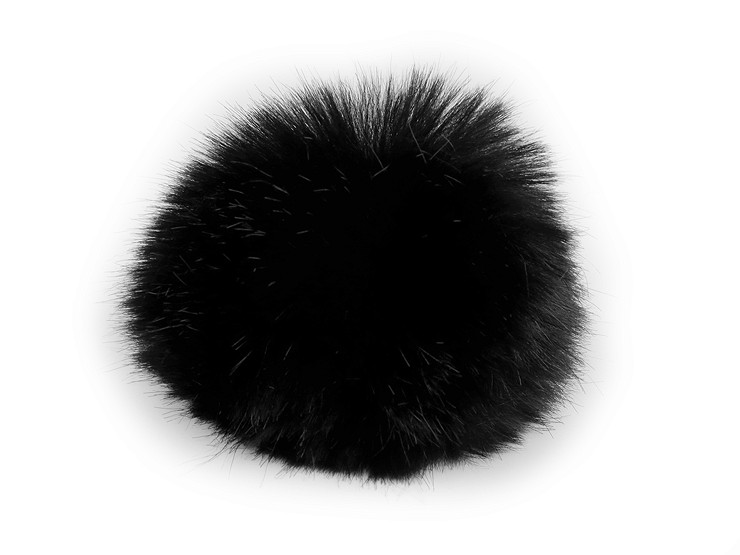 Pompon en fourrure avec boucle, Ø 12 et 14 cm