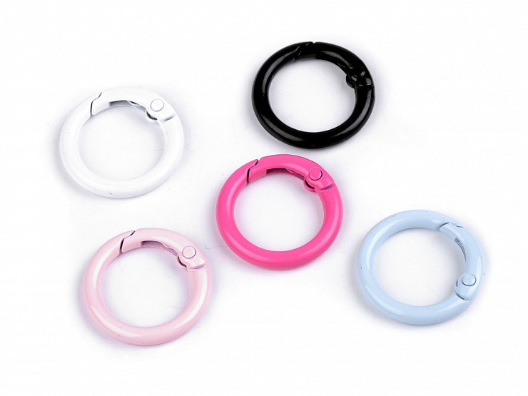 O-ring / portachiavi a molla tondi, verniciati, dimensioni: Ø 16 mm