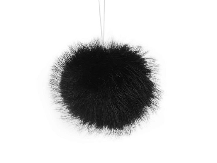 Pon pon, in pelliccia, con fibbia, dimensioni: Ø 4-5 cm